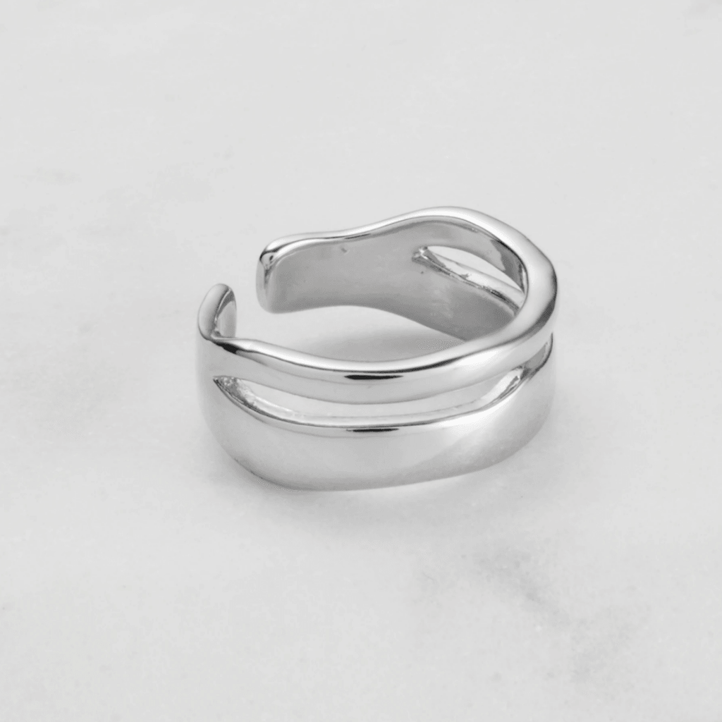 Zafino  Double Ring | Silver available at Rose St Trading Co