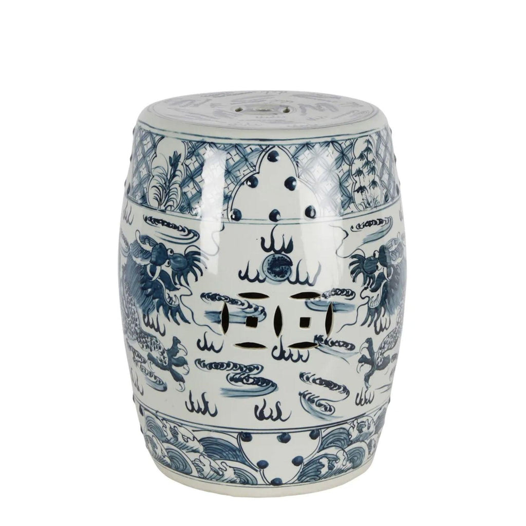 RSTC  Drum Stool | Long Hand Painted available at Rose St Trading Co