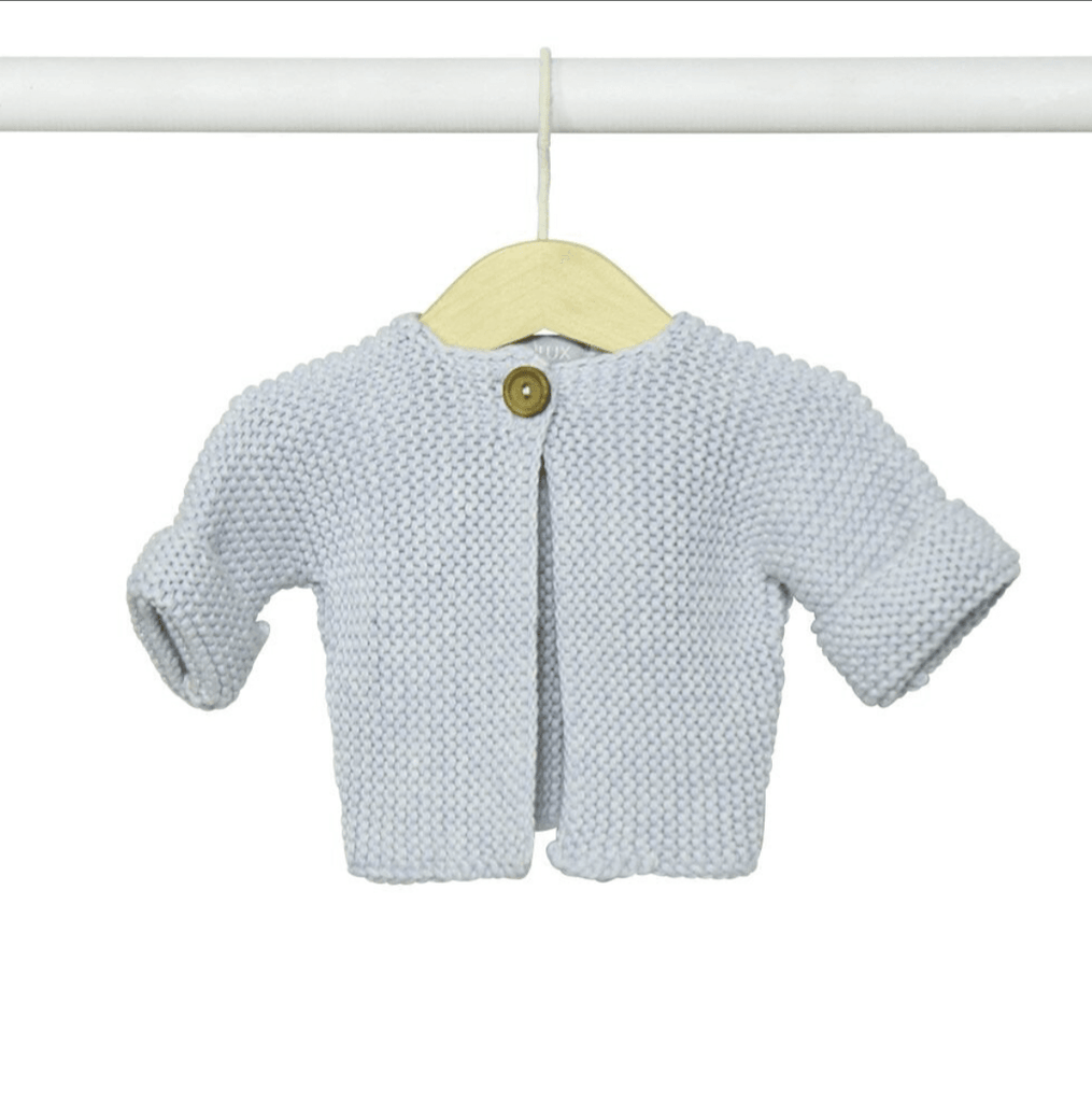 DLUX  Elf - Garter Stitch Baby Cardi | Sky available at Rose St Trading Co