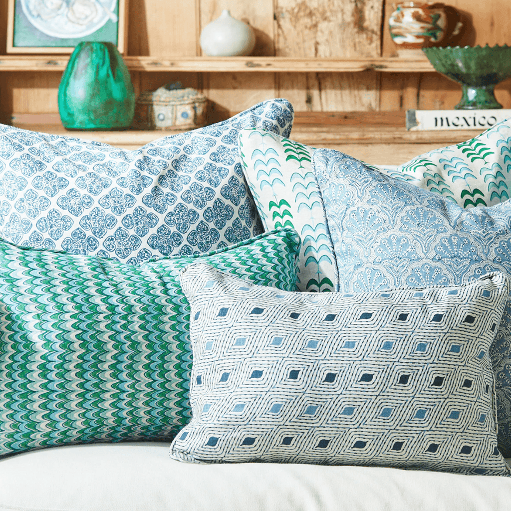 Walter G  Firenze Emerald Linen Cushion available at Rose St Trading Co