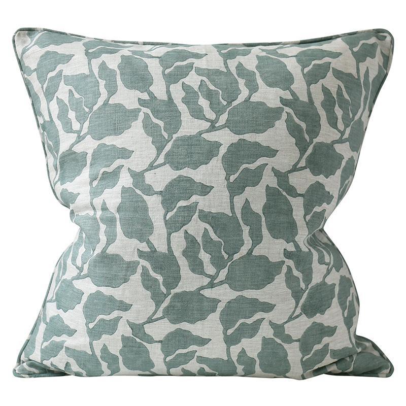 Walter G  Flores Celadon Linen Cushion | 55 x 55cm available at Rose St Trading Co