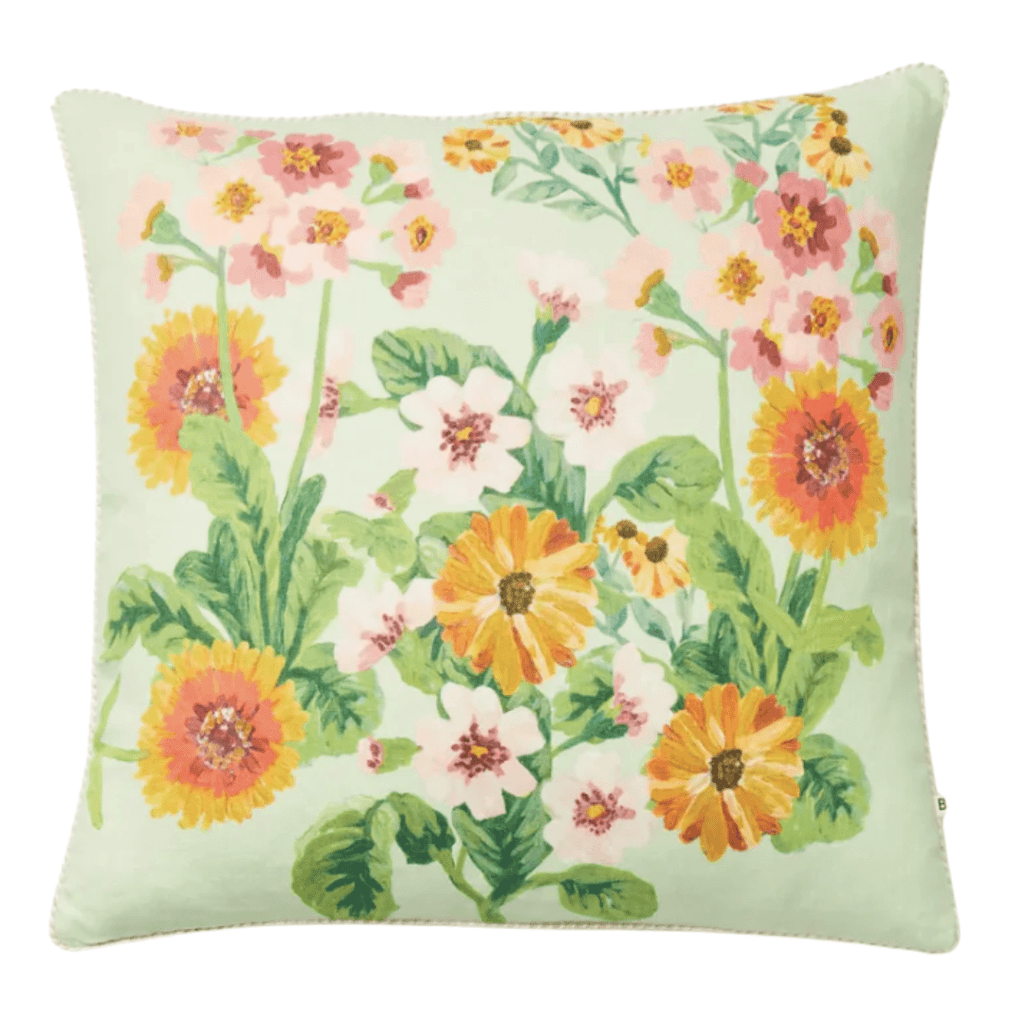 Bonnie and Neil  Flower Bed Mint Cushion | 60cm available at Rose St Trading Co