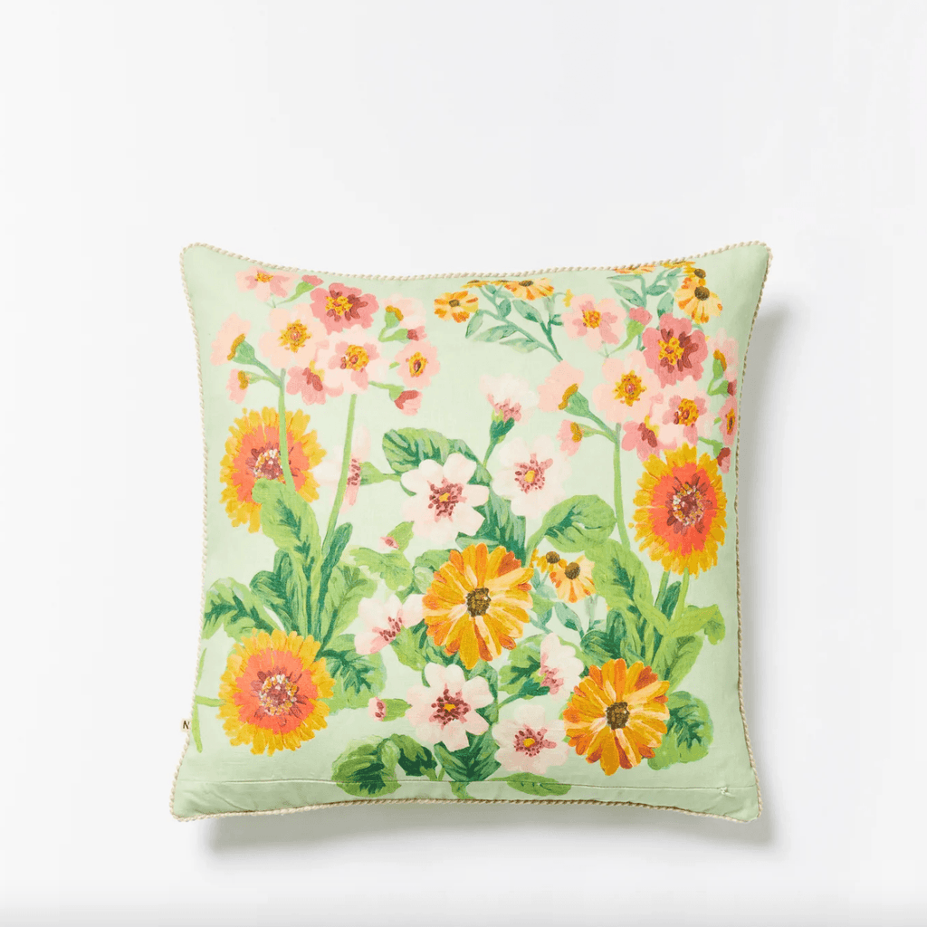 Bonnie and Neil  Flower Bed Mint Cushion | 60cm available at Rose St Trading Co