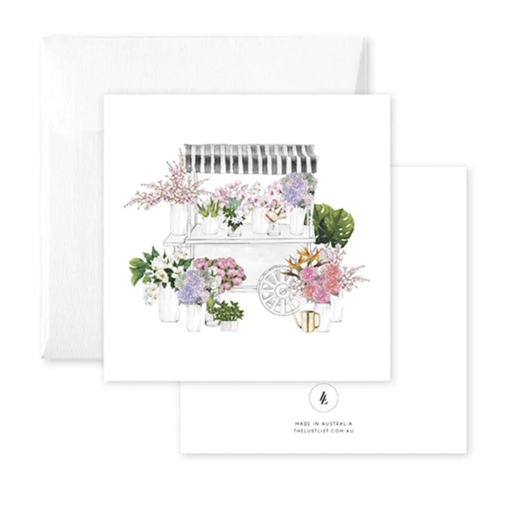 RSTC  Flower Cart Card available at Rose St Trading Co