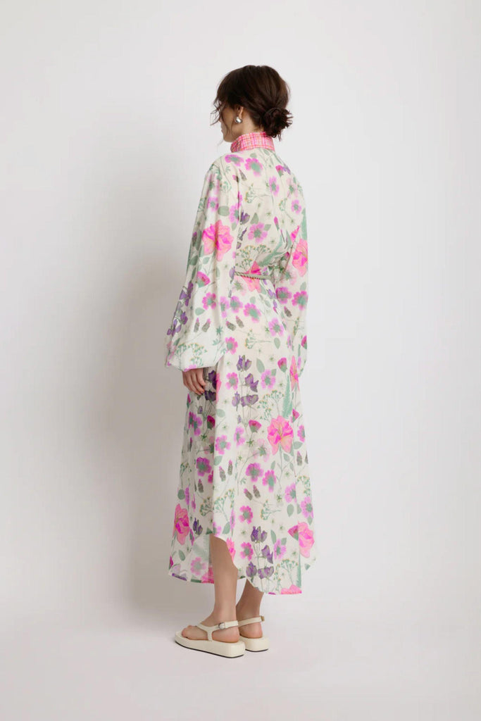 Foliage Shirt Dress | Pressed Flora by Sunset Lover in stock at Rose St Trading Co