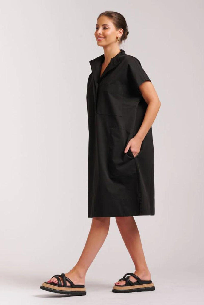Fonda Cargo Dress | Black by Shirty in stock at Rose St Trading Co