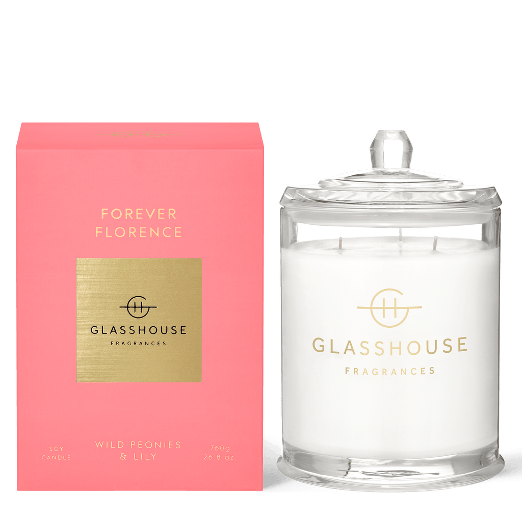Glasshouse Fragrance  Forever Florence 760g Candle available at Rose St Trading Co