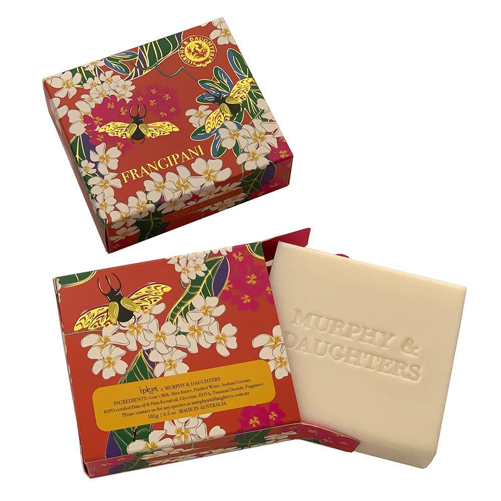 Murphy & Daughters  Frangipani Hokum Soap available at Rose St Trading Co