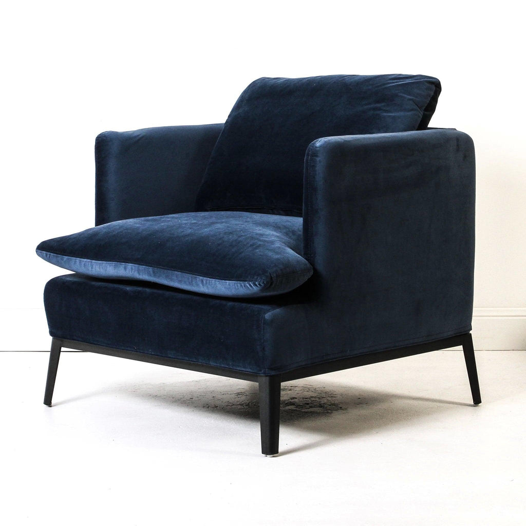 RSTC  Frank Classic Velvet Chair | Navy available at Rose St Trading Co