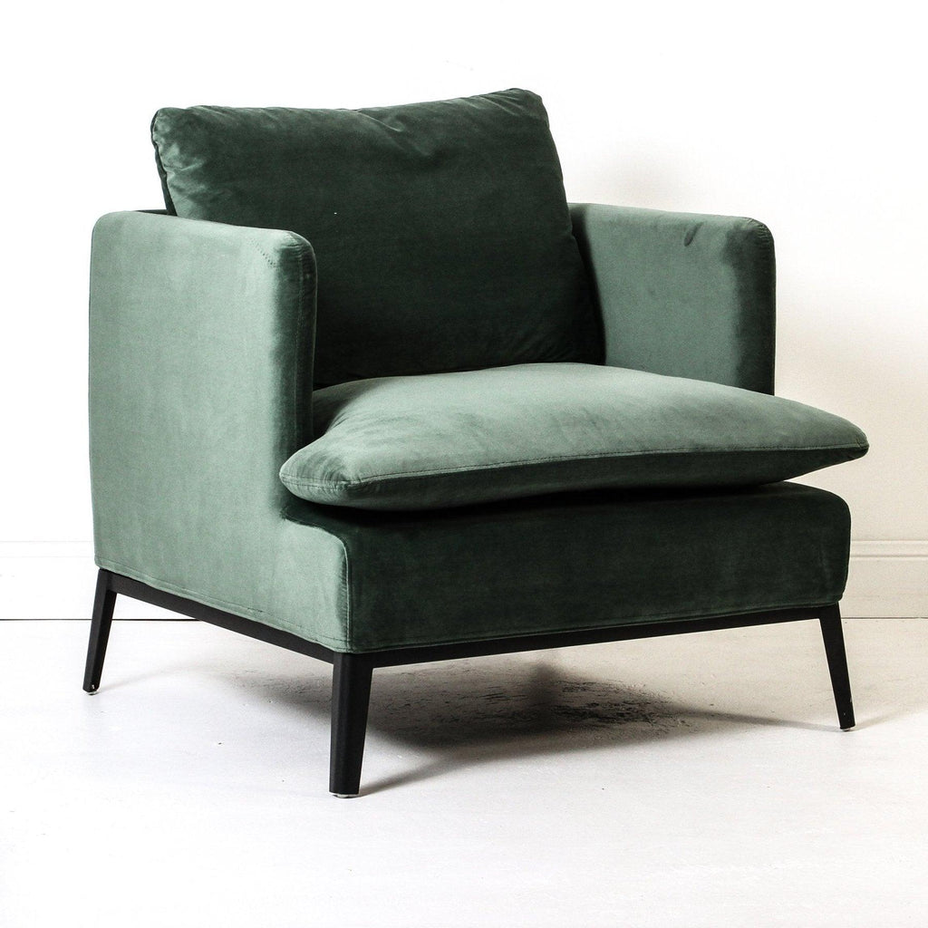 RSTC  Frank Classic Velvet Chair | Pine available at Rose St Trading Co