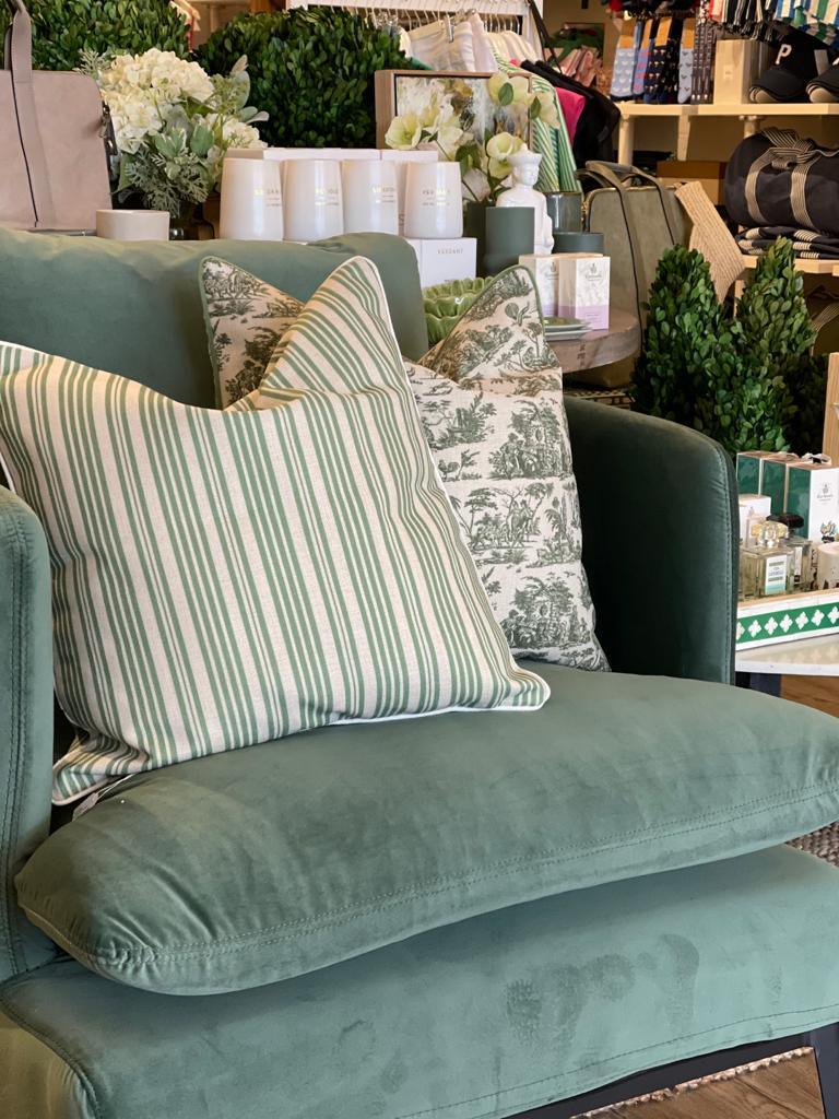 RSTC  Frank Classic Velvet Chair | Pine available at Rose St Trading Co