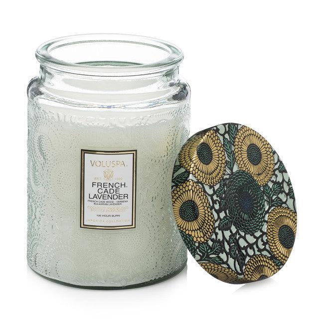 Voluspa  French Cade  Lavender 100hr Candle available at Rose St Trading Co
