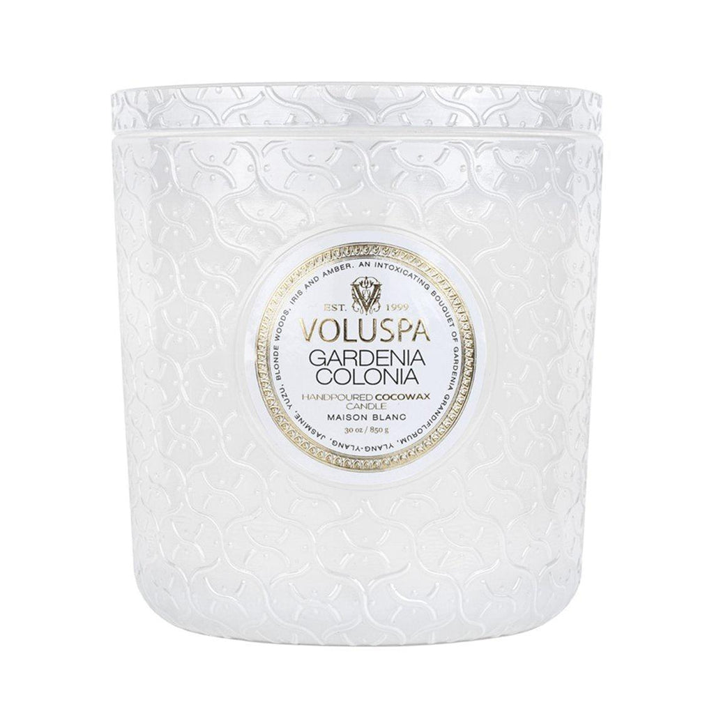Voluspa  Gardenia Colonia 3 Wick Luxe Candle available at Rose St Trading Co