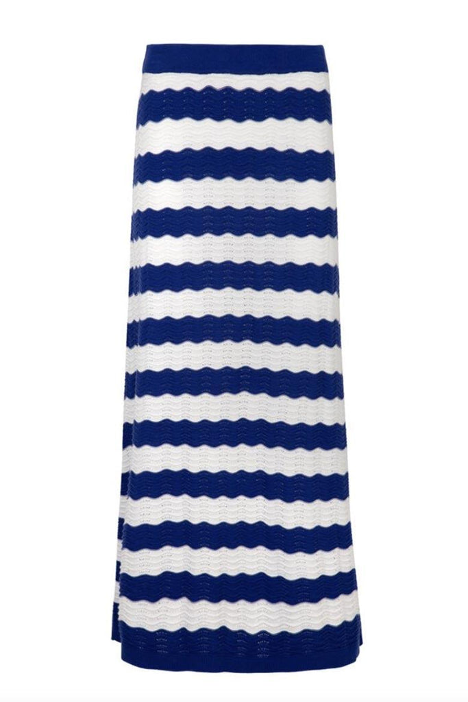 Going Knit Level Skirt | Blue Stripe - Rose St Trading Co