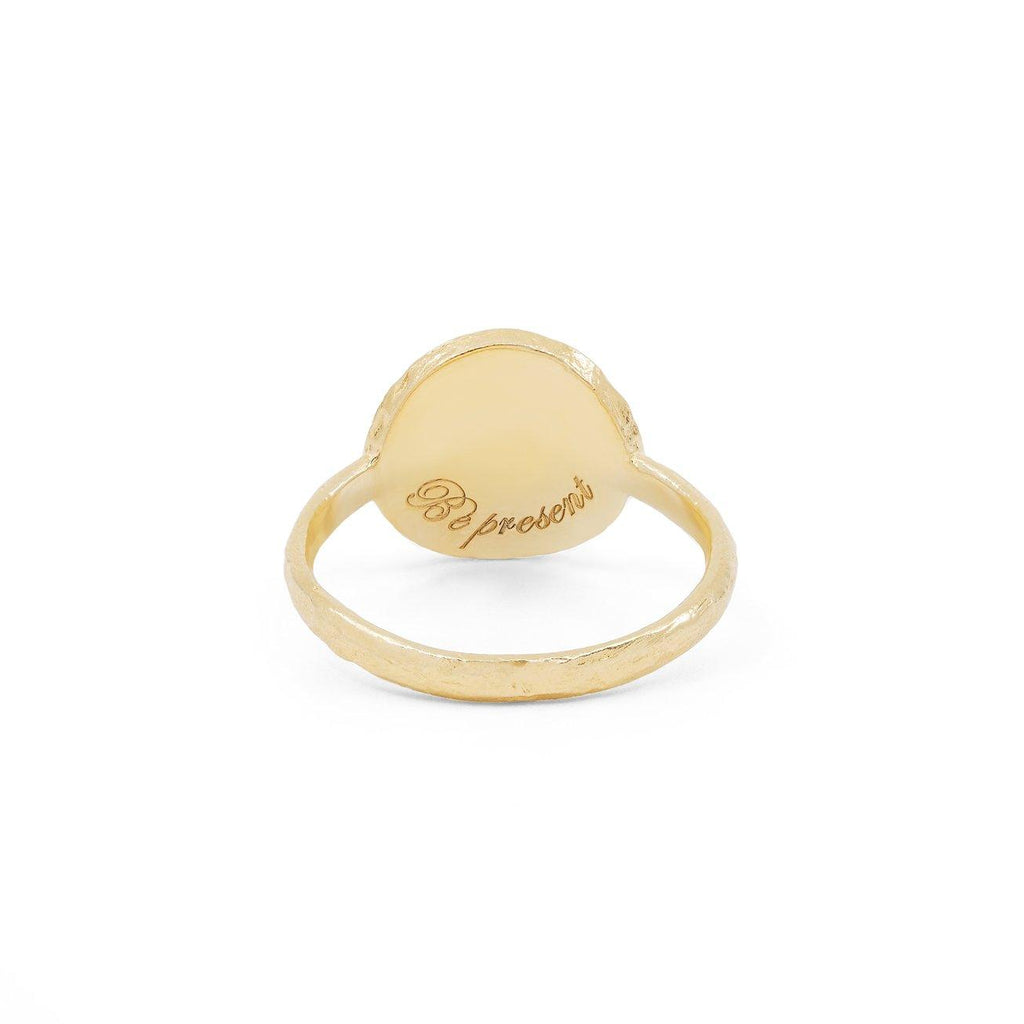 By Charlotte  Gold Be Present Ring available at Rose St Trading Co