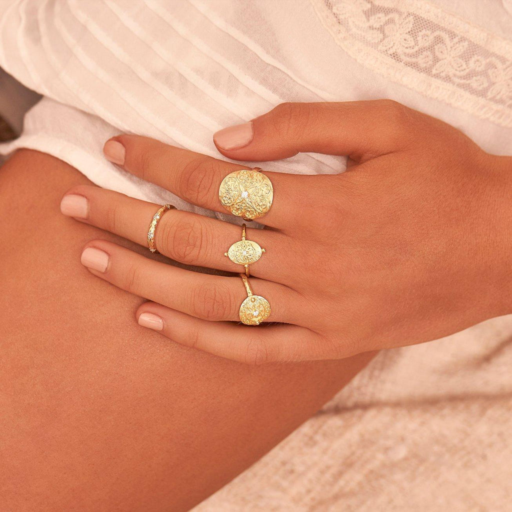 By Charlotte  Gold Believe in Luck Ring available at Rose St Trading Co