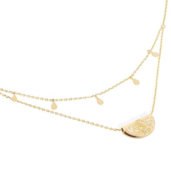 By Charlotte  Gold Blessed Lotus Necklace available at Rose St Trading Co