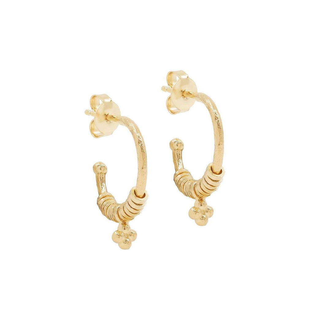 By Charlotte  Gold Charmed Hoop Earrings available at Rose St Trading Co