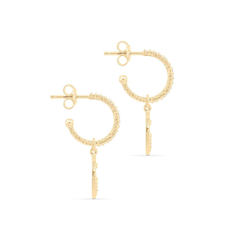 By Charlotte  Gold Goddess of Earth Hoops available at Rose St Trading Co
