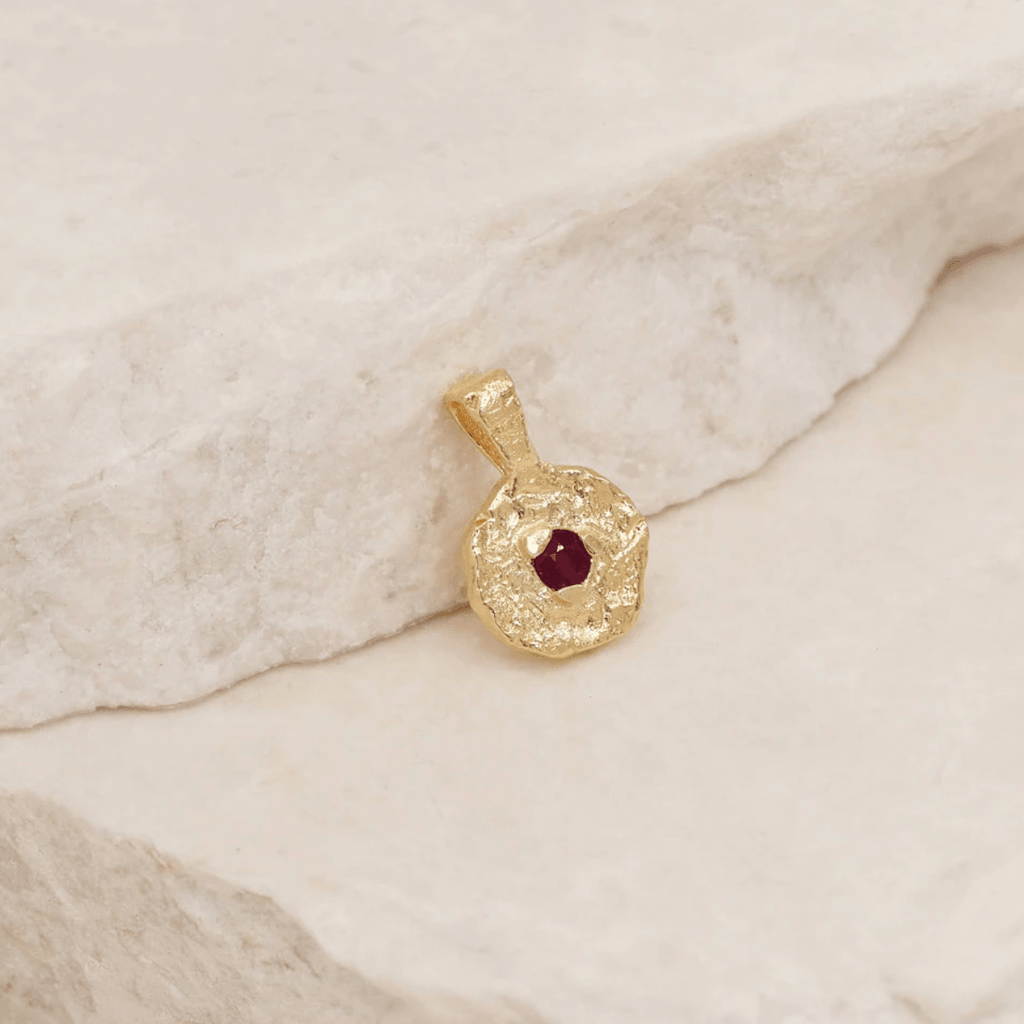 By Charlotte  Gold January Birthstone Pendant available at Rose St Trading Co