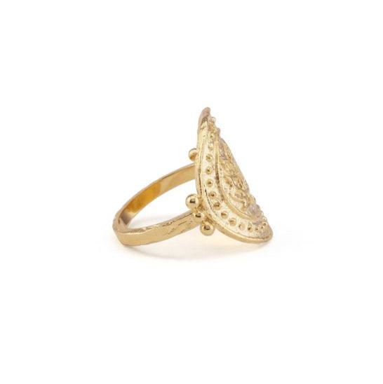 By Charlotte  Gold Large Lotus Rising Ring available at Rose St Trading Co