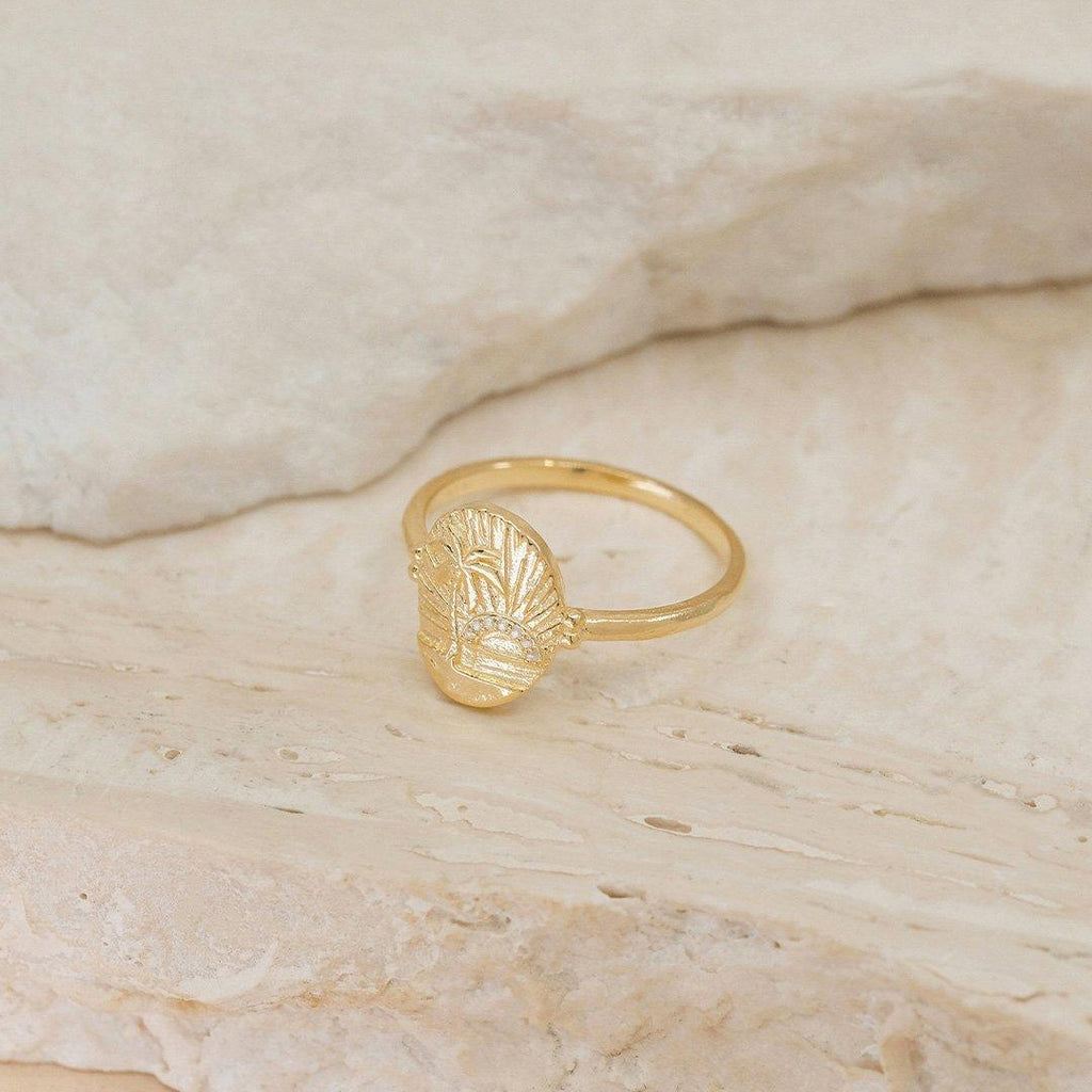 By Charlotte  Gold Laughter In My Soul Ring available at Rose St Trading Co