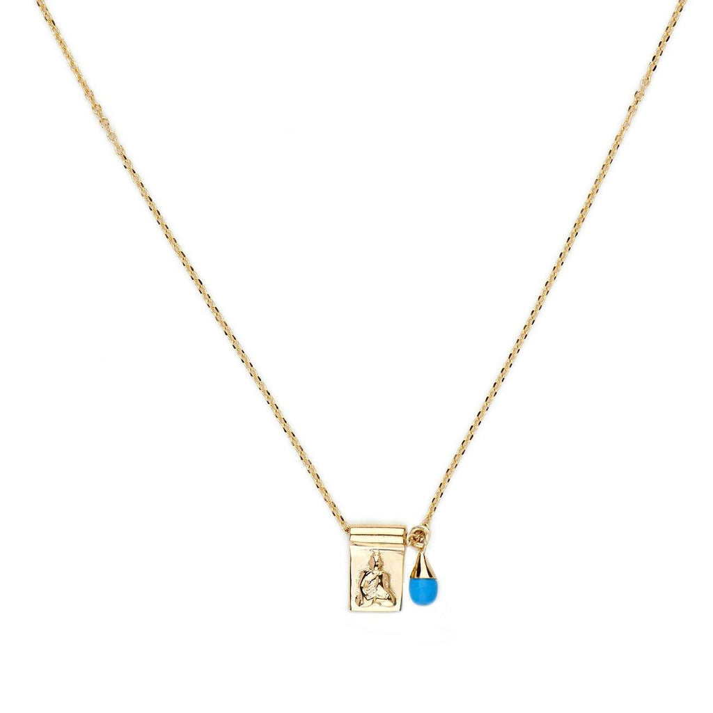 By Charlotte  Gold Little Buddha and Sleeping Beauty Necklace available at Rose St Trading Co