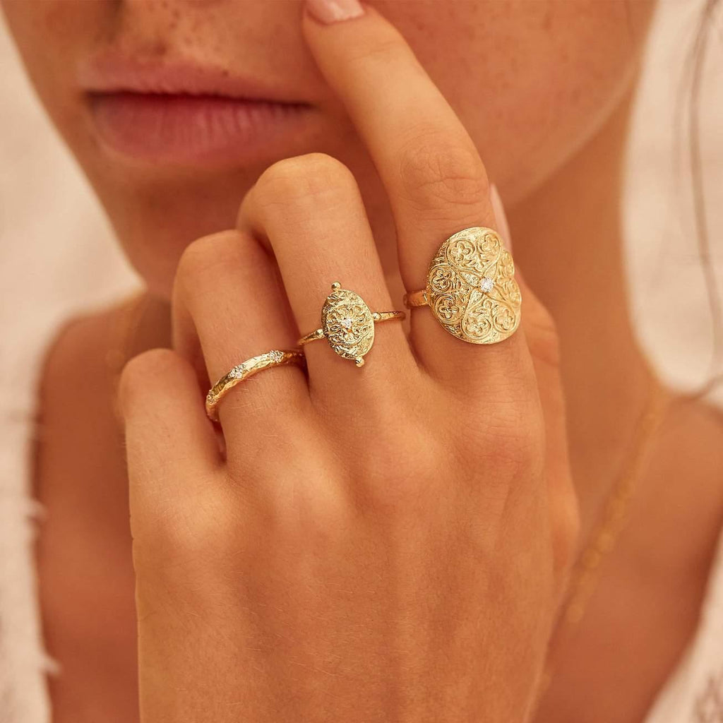 By Charlotte  Gold Luminous Ring available at Rose St Trading Co