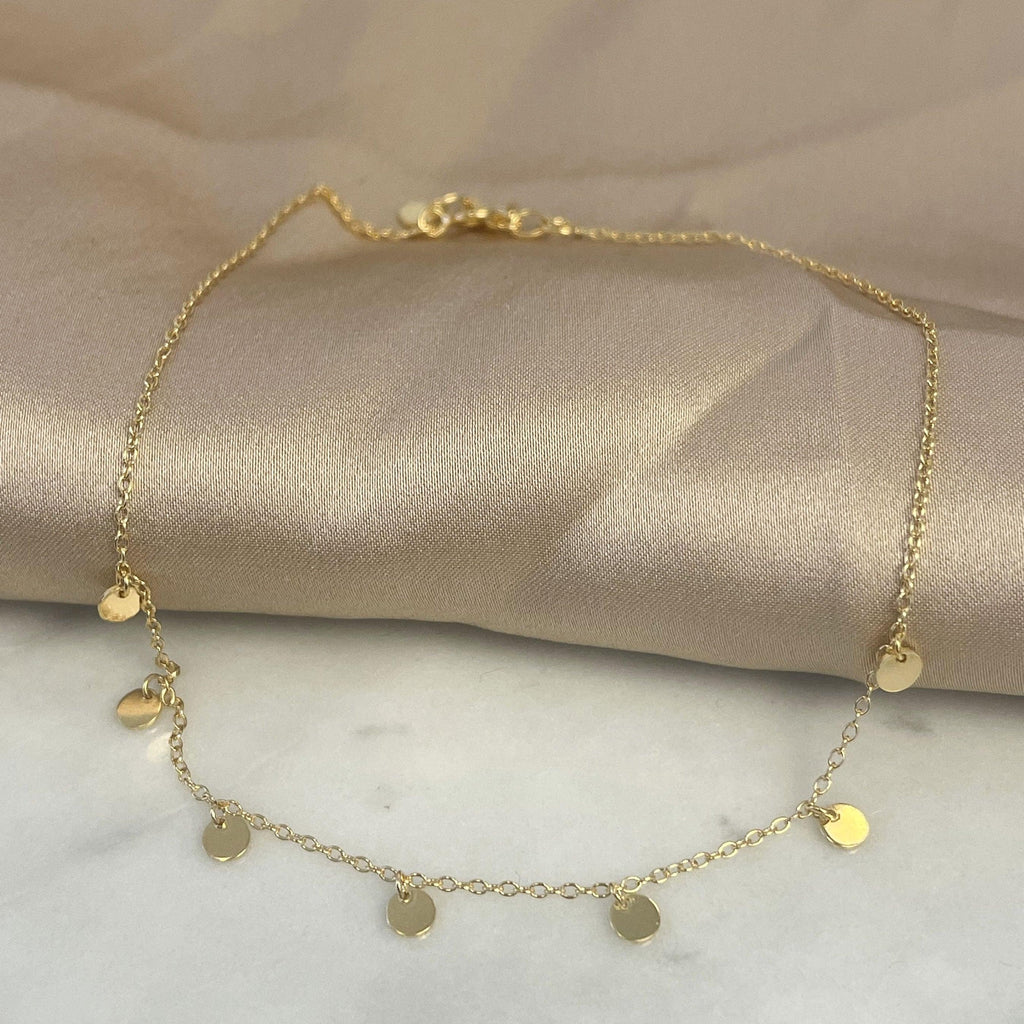 RSTC  Gold Plate Anklet with Multi Gold Drops available at Rose St Trading Co