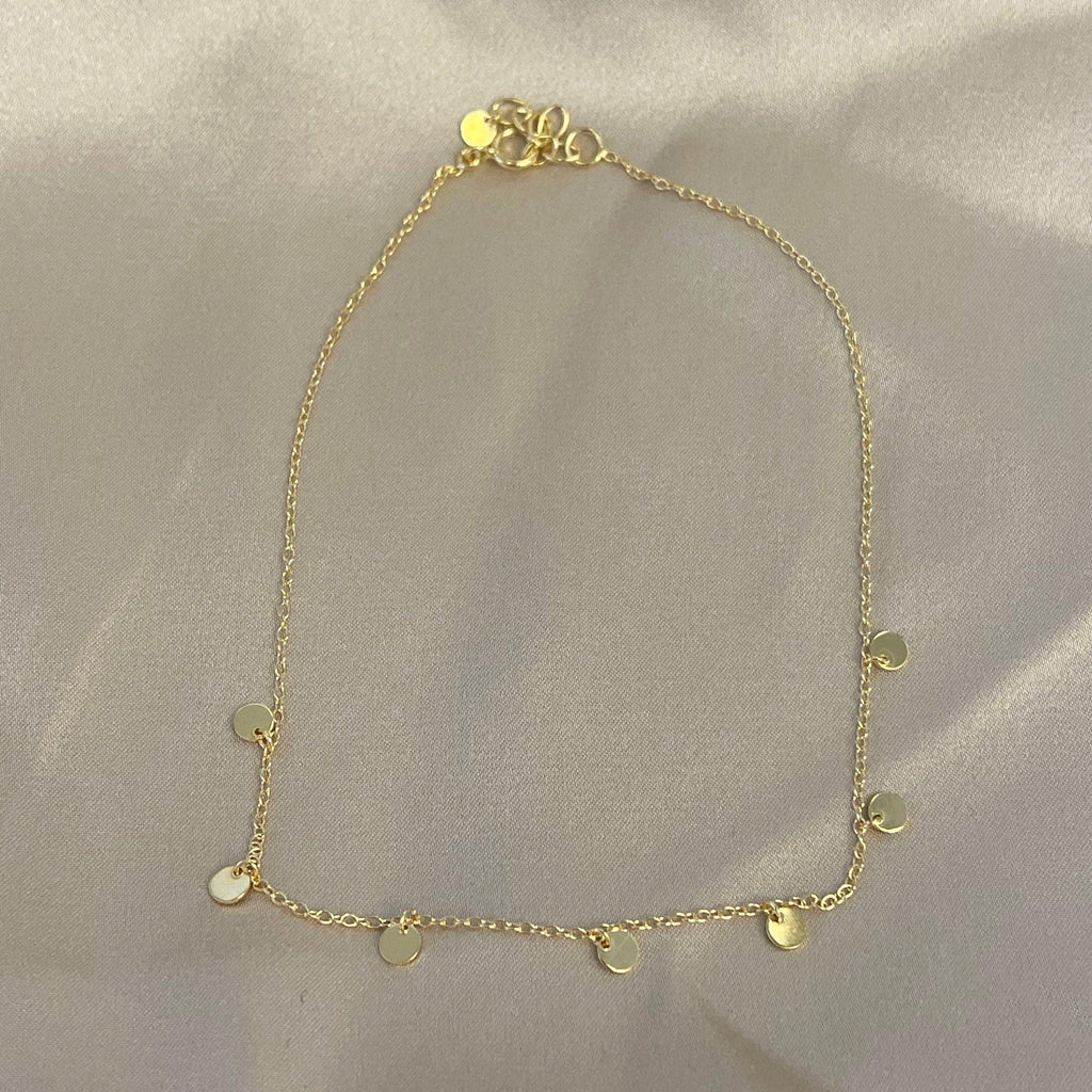 RSTC  Gold Plate Anklet with Multi Gold Drops available at Rose St Trading Co