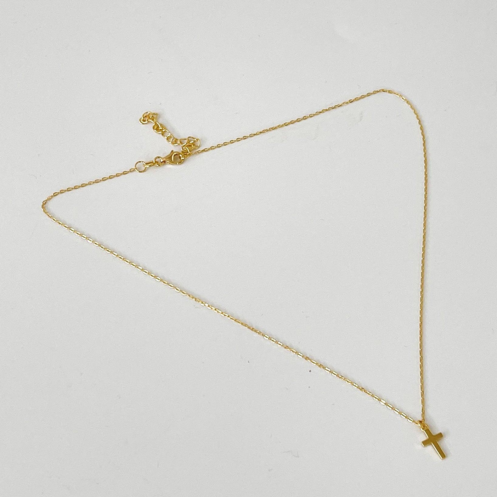 RSTC  Gold Plate Necklace with Cross available at Rose St Trading Co