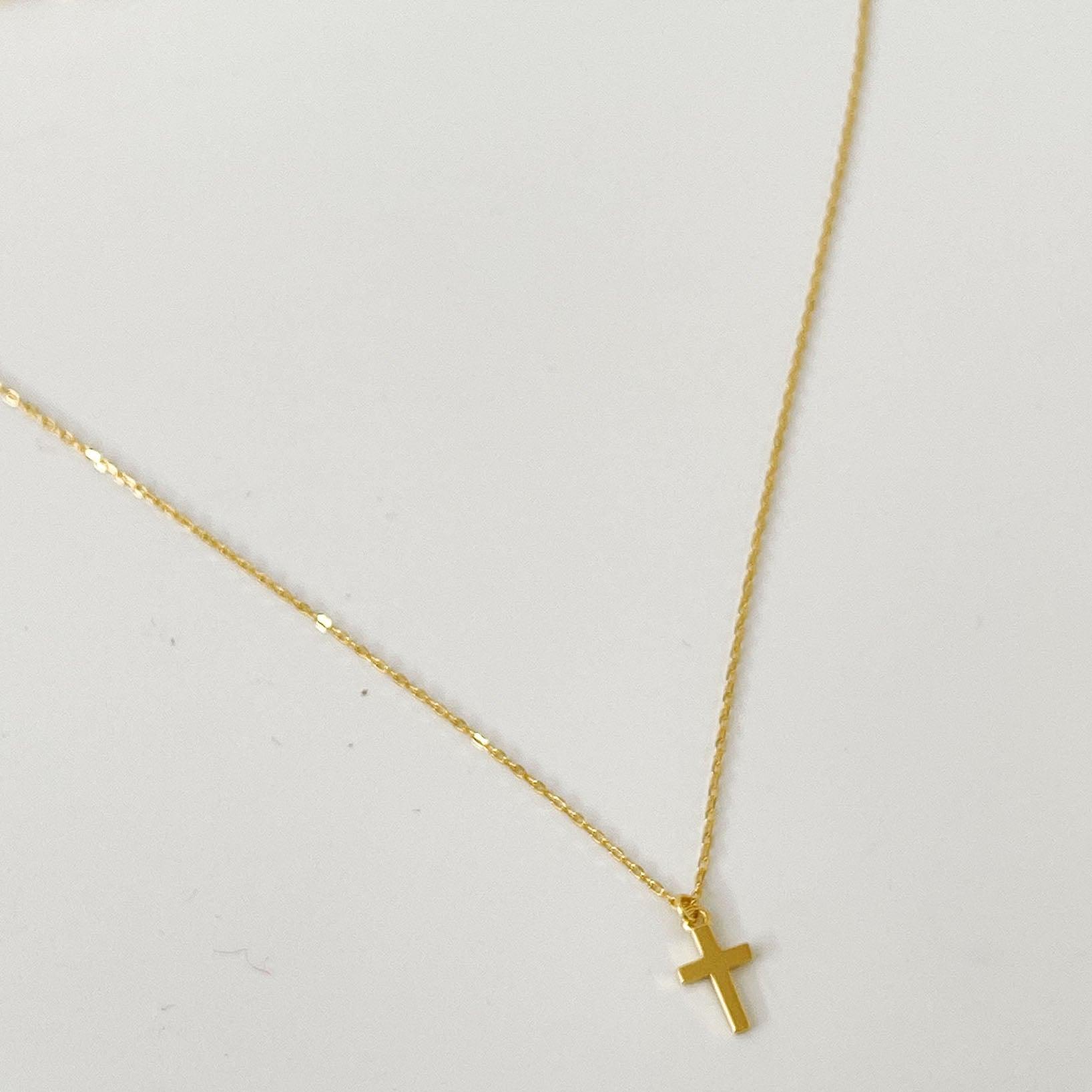 RSTC  Gold Plate Necklace with Cross available at Rose St Trading Co