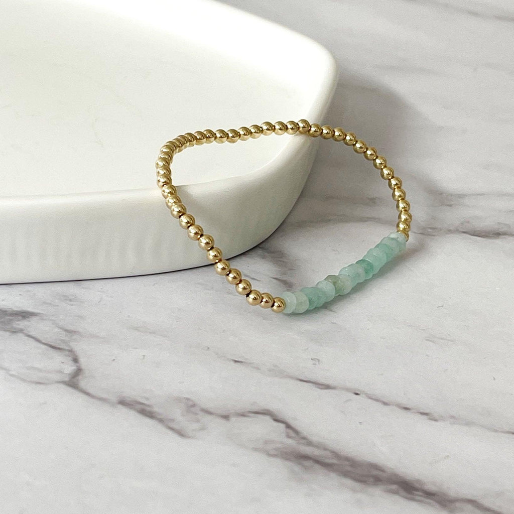 RSTC  Gold Plated Bracelet with Aquamarine available at Rose St Trading Co
