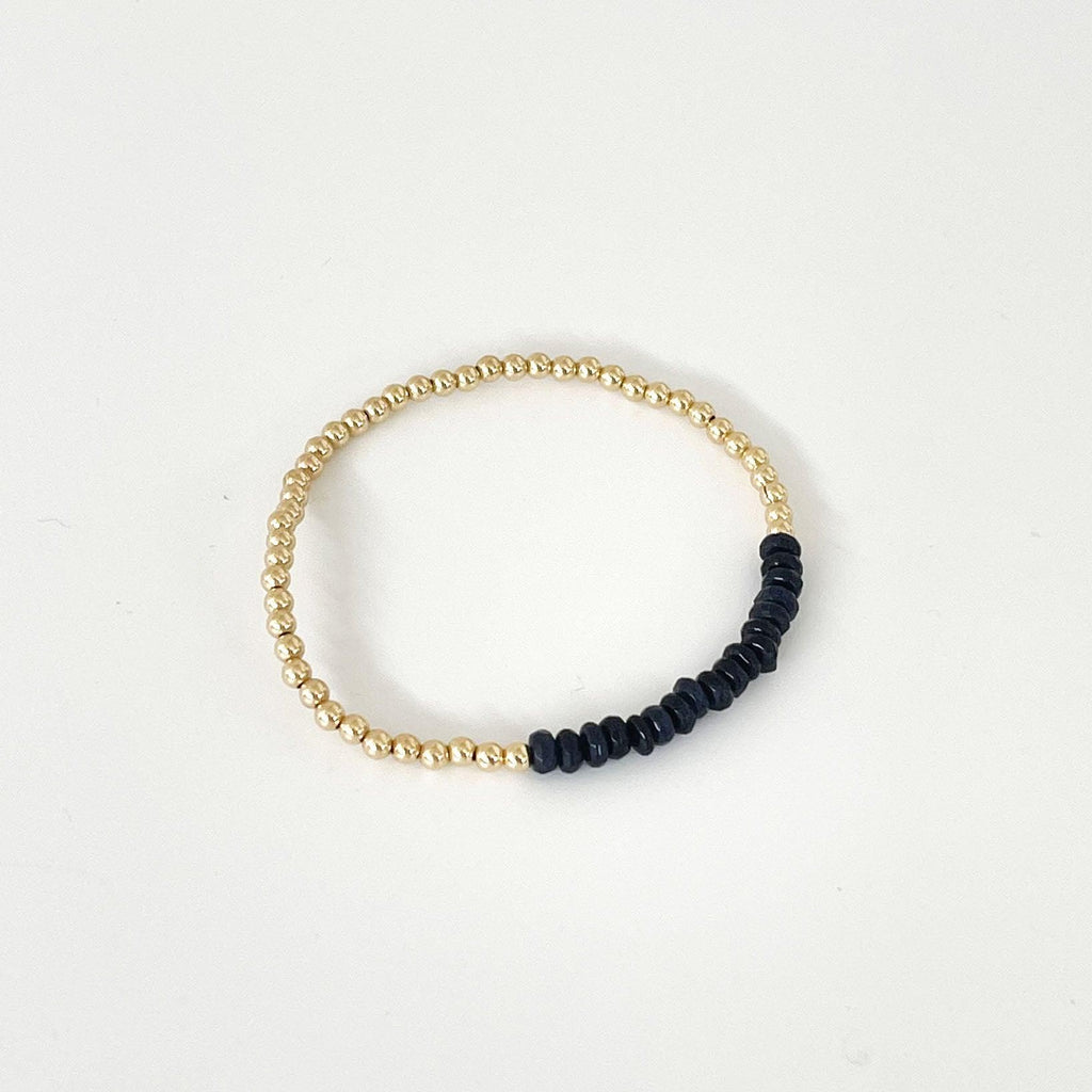 RSTC  Gold Plated Bracelet with Blue Jade available at Rose St Trading Co
