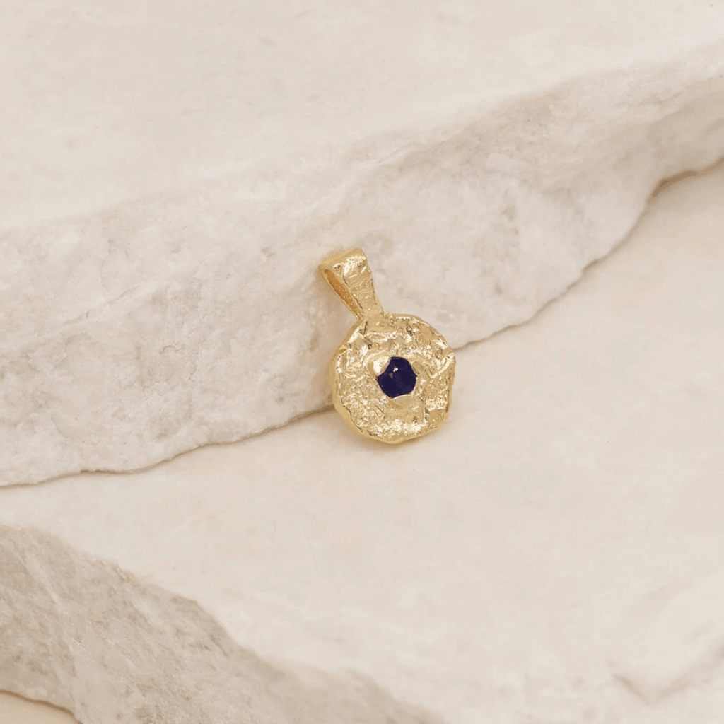 By Charlotte  Gold September Birthstone Pendant available at Rose St Trading Co