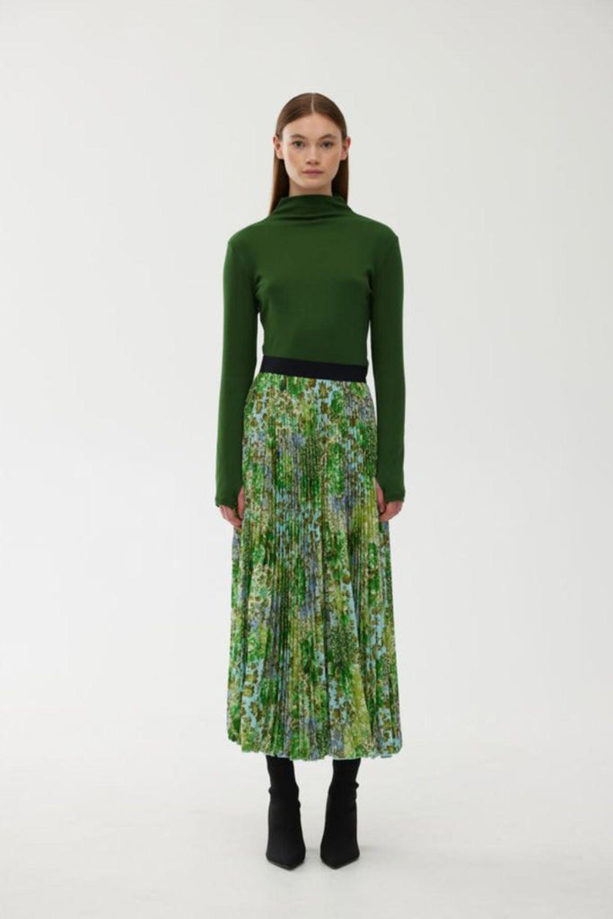 Goldie Pleat Skirt | Floral Haze by Kinney in stock at Rose St Trading Co