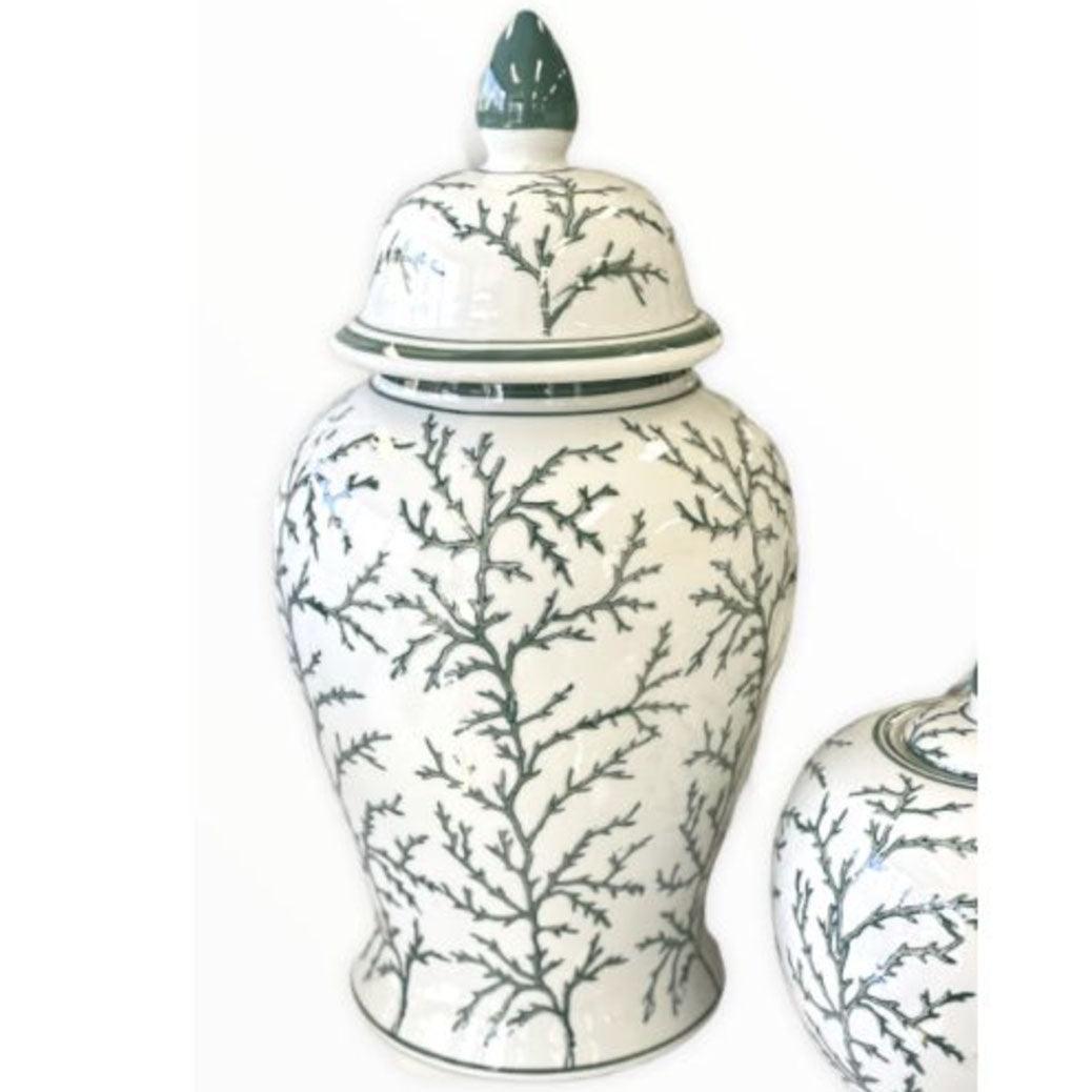 Green & White Ginger Jar | 46cm - Rose St Trading Co