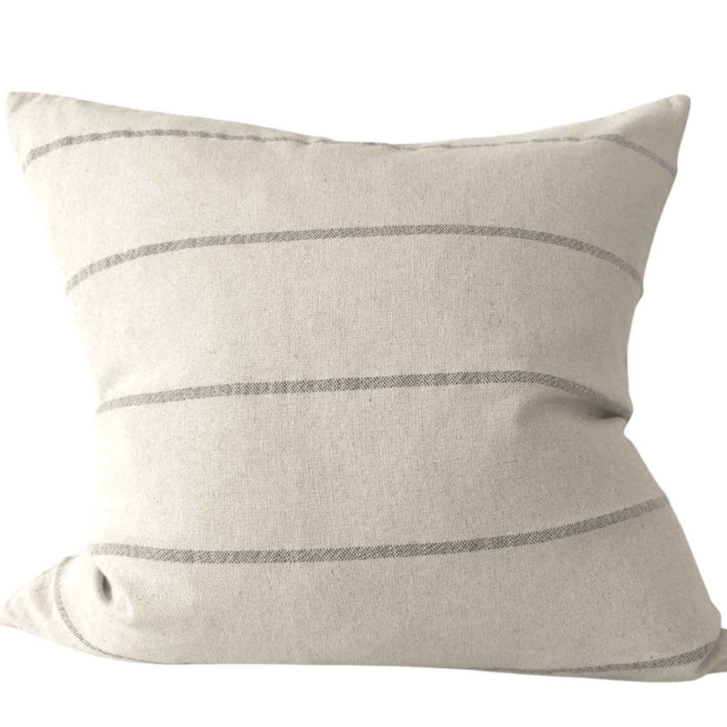 Macey & Moore  Grey Irish Striped Rustic Linen available at Rose St Trading Co