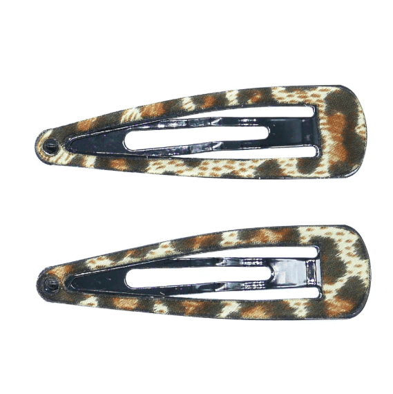 Hepburn & Co  Hair Clips | Pack of 2 Large Leopard available at Rose St Trading Co