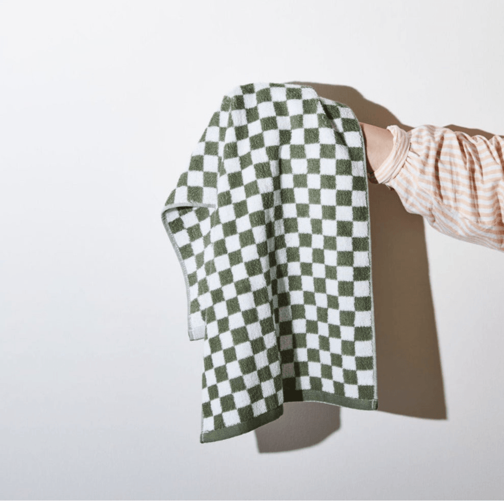 House of Nunu  Hand Towel | Olive Check available at Rose St Trading Co