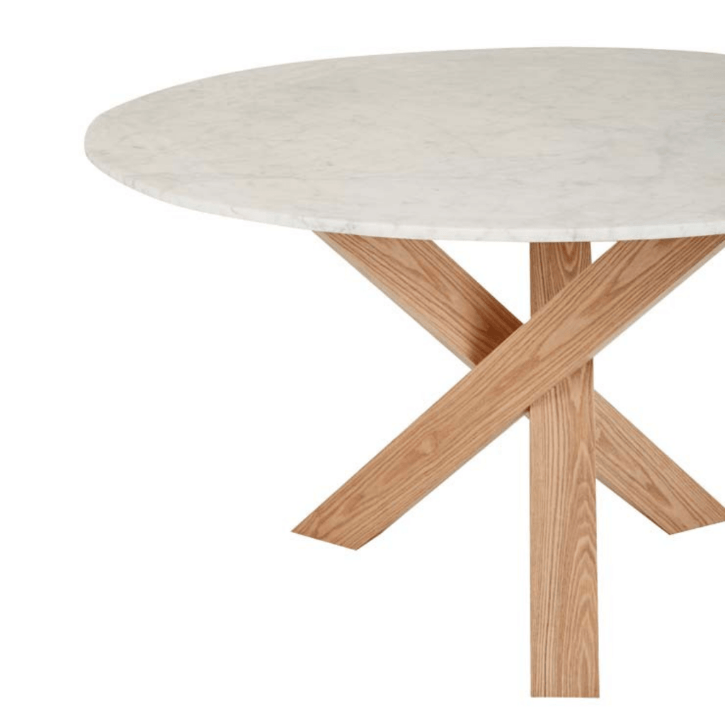 Globe West  Hudson Marble Dining Table | Ash/Matt White Marble available at Rose St Trading Co