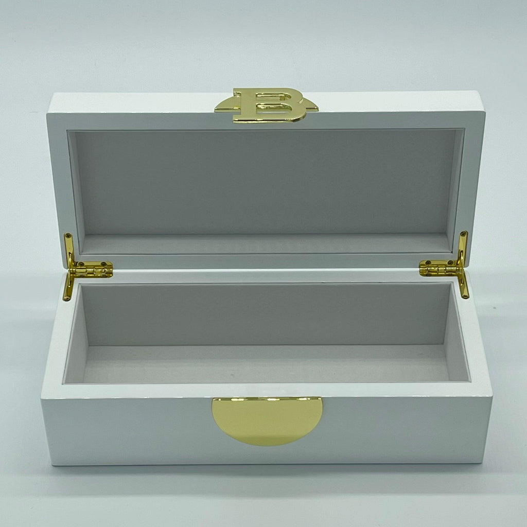 RSTC  Initial Jewellery Box | White available at Rose St Trading Co