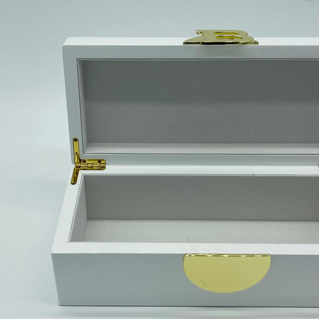 RSTC  Initial Jewellery Box | White available at Rose St Trading Co