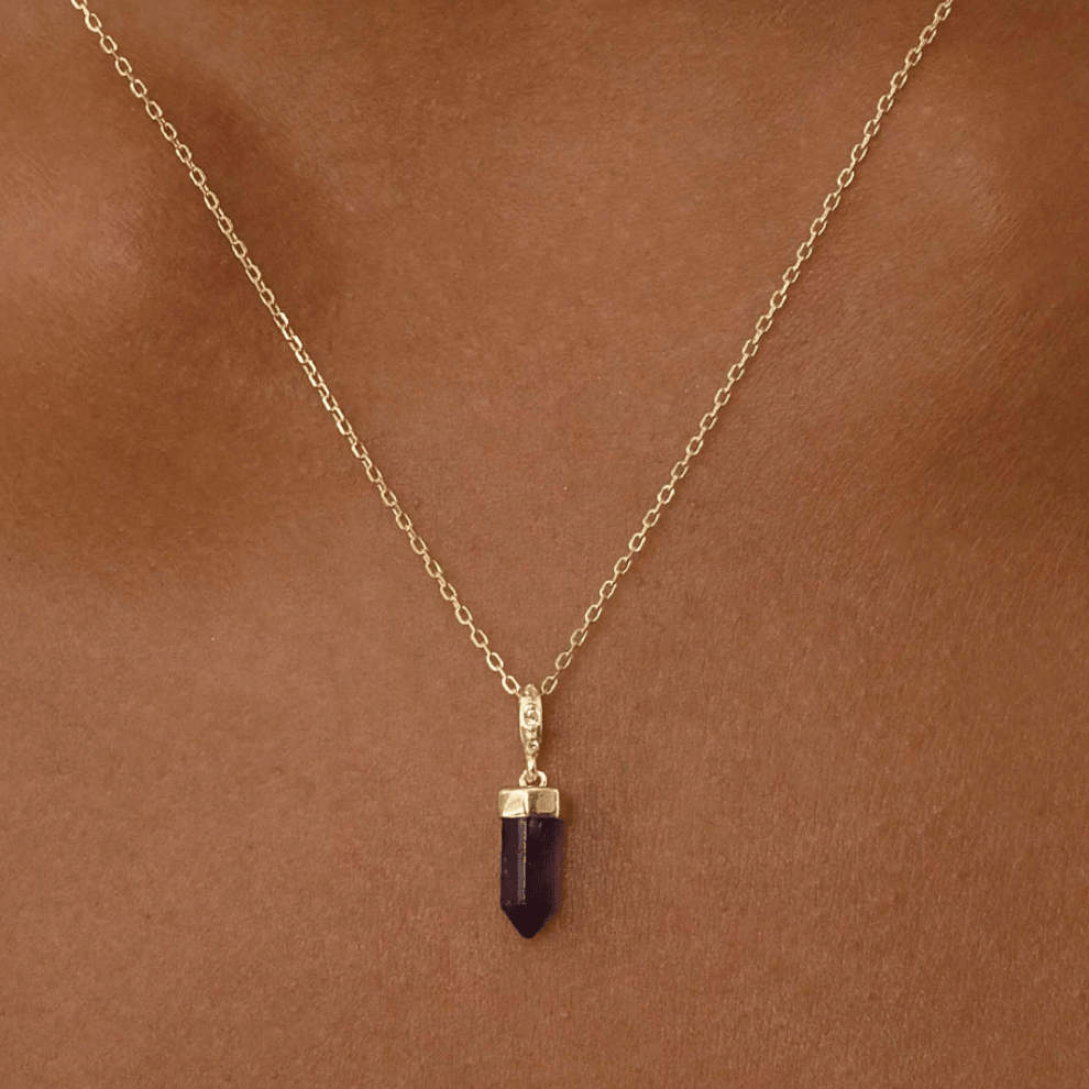 By Charlotte  Intention of Protection Amethyst Pendant available at Rose St Trading Co