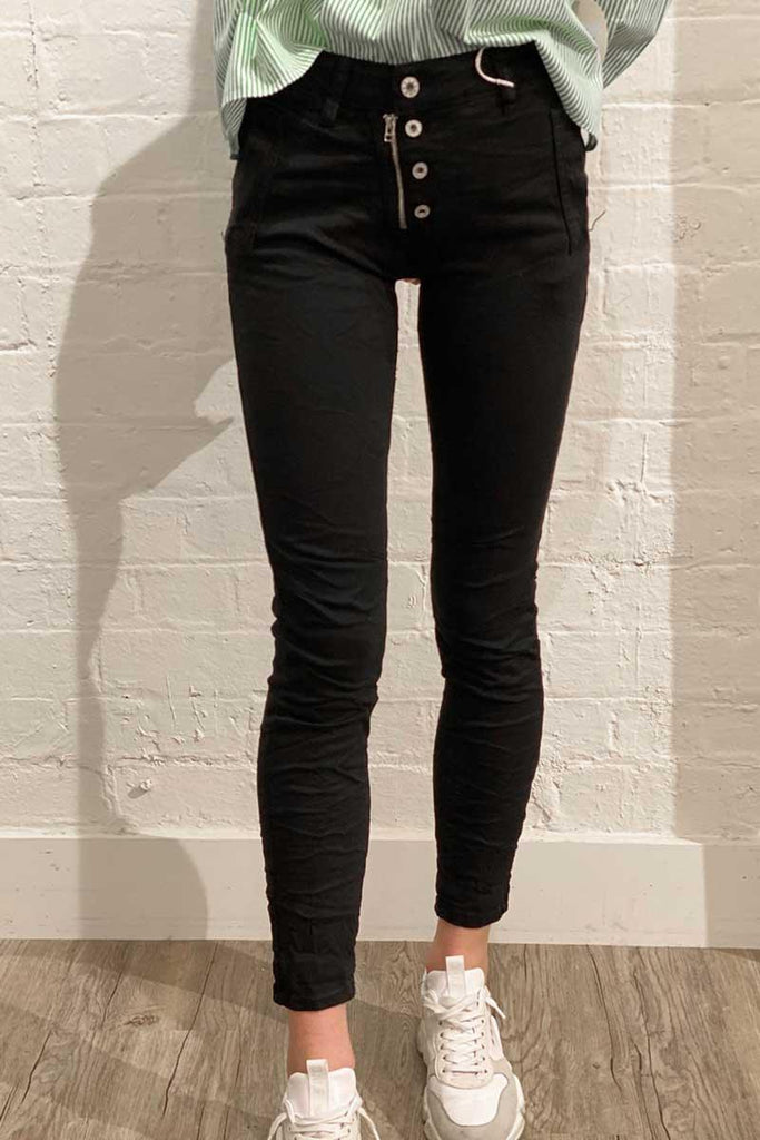 Italian Star  Italian Jeans - Black available at Rose St Trading Co
