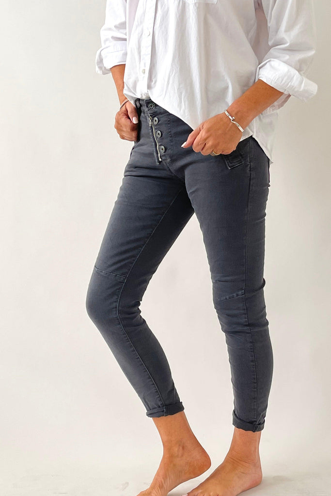 Italian Star  Italian Jeans - Charcoal available at Rose St Trading Co
