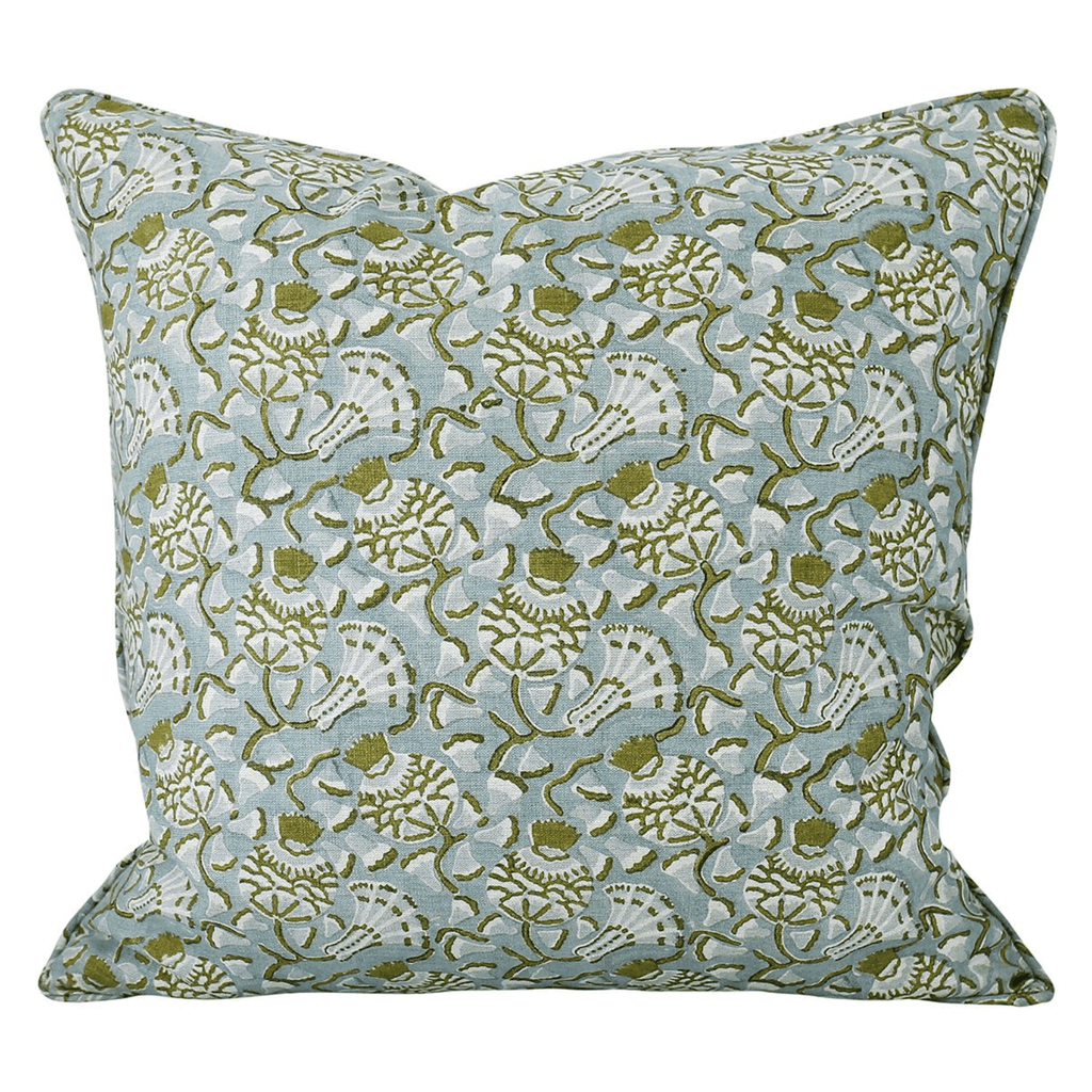 Walter G  Iznik Moss Celadon Linen Cushion available at Rose St Trading Co