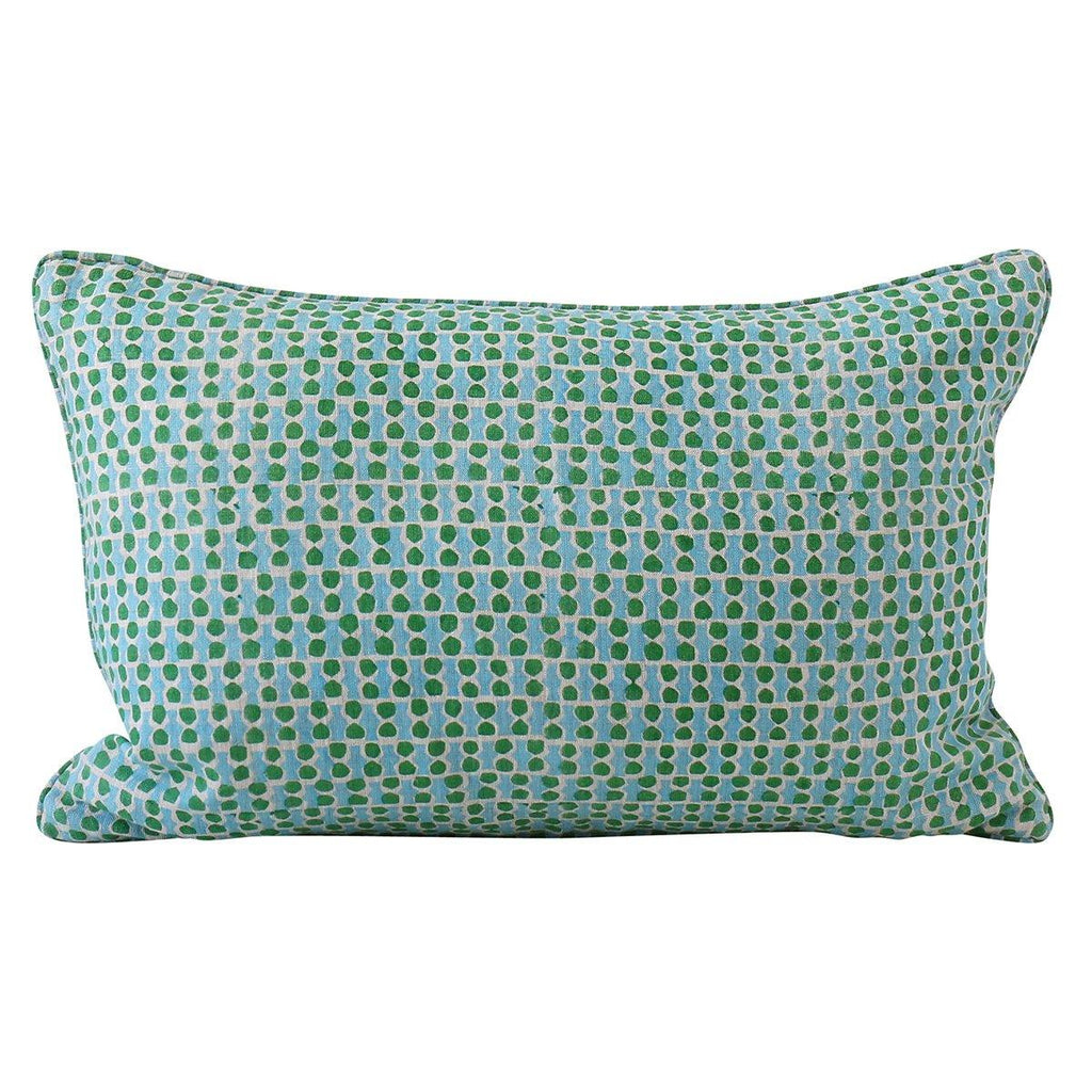 Walter G  Jali Emerald Linen Cushion - 35 x 55cm available at Rose St Trading Co
