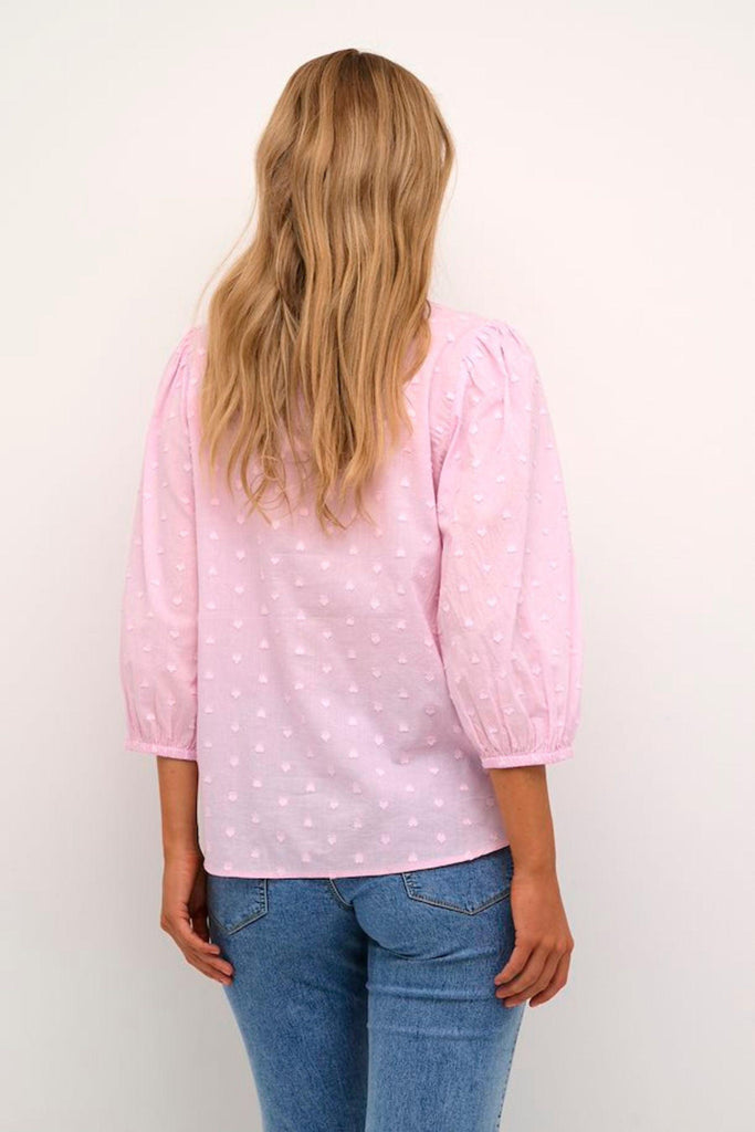 KAjollia Blouse | Pink Mist by Kaffe in stock at Rose St Trading Co