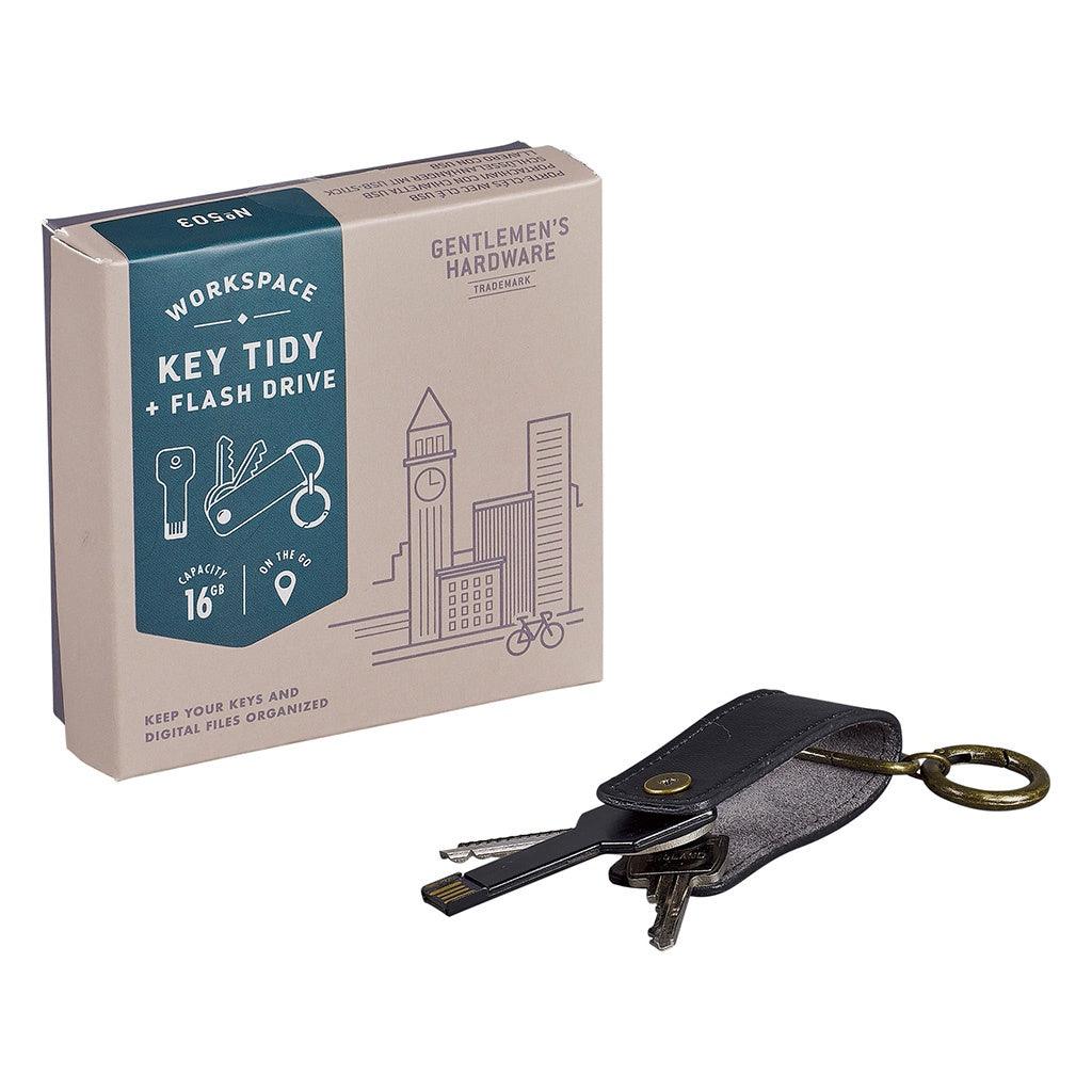 Gentlemans Hardware  Key Tidy with USB Flash Drive available at Rose St Trading Co